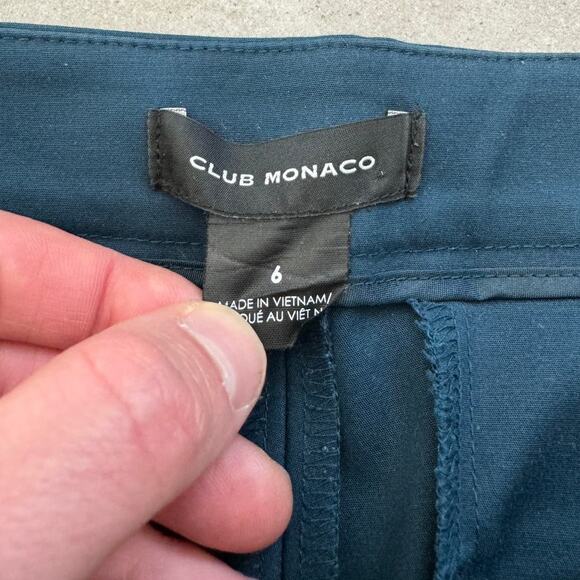 Club Monaco Aveena Zip Pocket Ankle Skinny Pant, Teal Blue, Size 6 - Picture 4 of 6